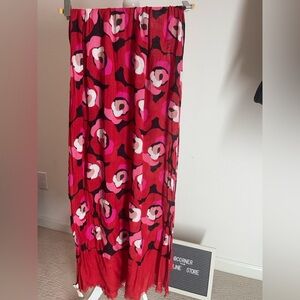 Kate Spade Red and Pink Floral Scarf